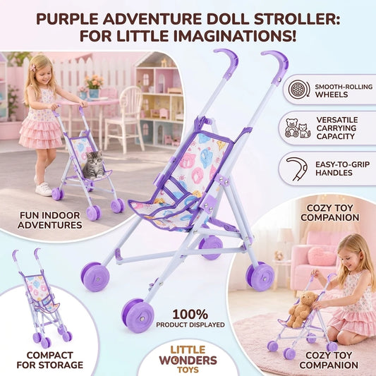 Trendy Interactive Dolls Pram Play Toys Plastic Doll Handcart Stable Baby Stroller for Boys Girls Babies