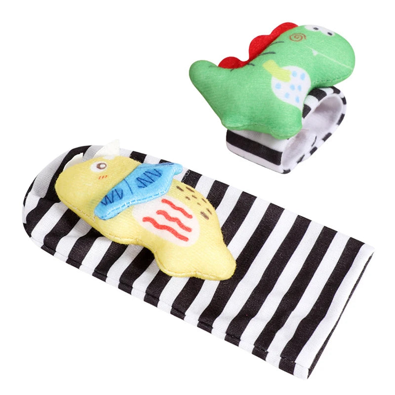 Baby Wrist Rattles Socks Newborn Animal Socks Infants Foot Finder 0-12 Months