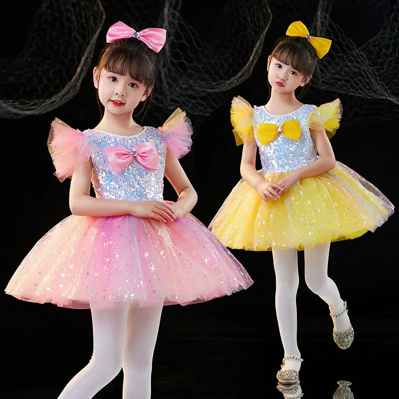 Summer Stage Ballet Leotards Girls Dresses Princess Dance Girl Dress