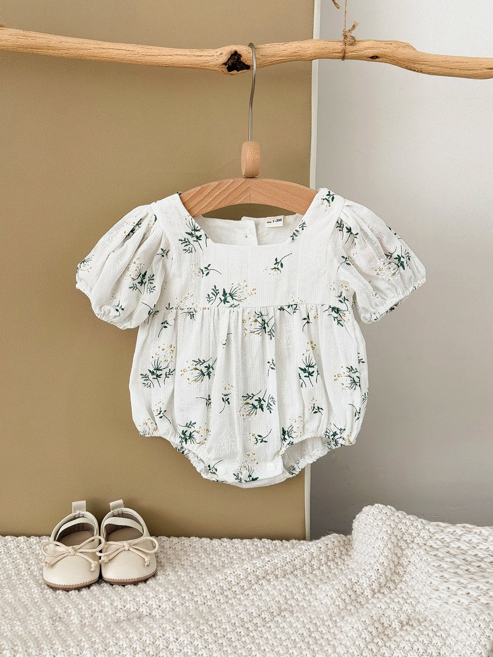 Puff Sleeve Garden Romper