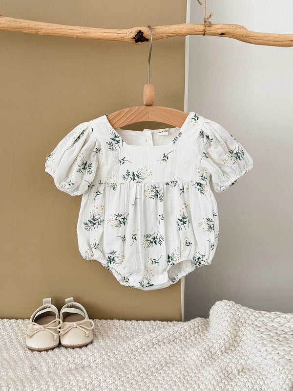 Puff Sleeve Garden Romper