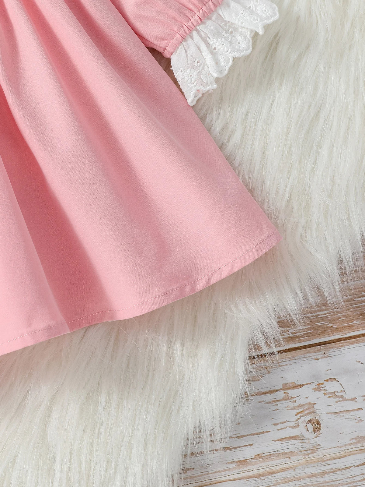 2025 Baby Girls' Dresses Autumn New Style Long Sleeve Doll Collar With Lace Princess Dresses