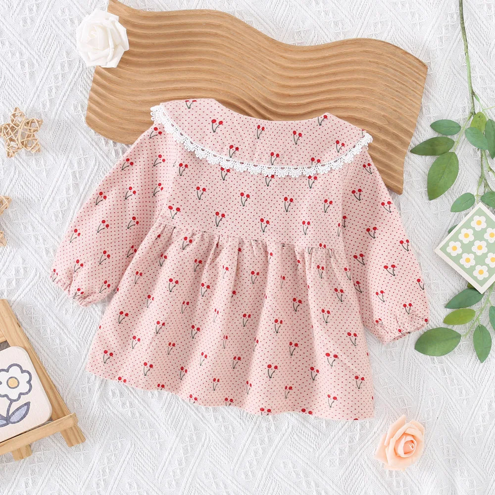 Fallon Children's Cotton Skirt 0-3 Years - Cartoon Cherry Design