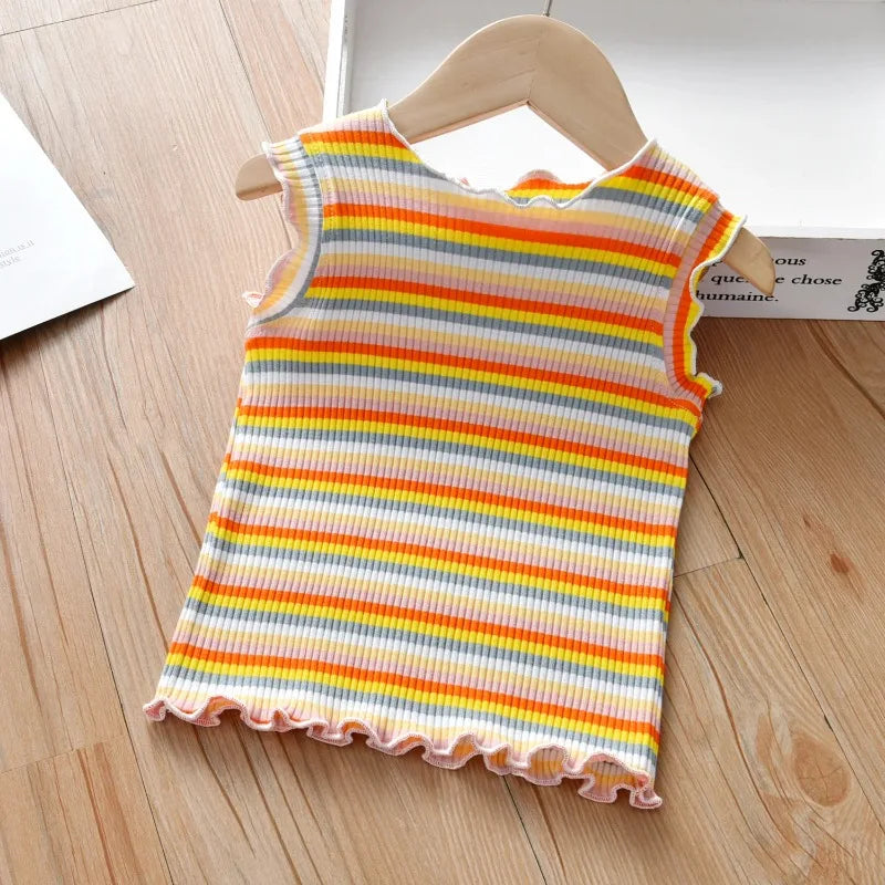 Rosaura Baby Rainbow Striped Casual Tops