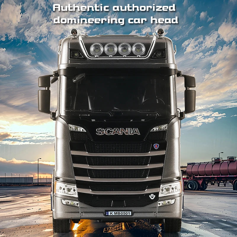 HUINA 1501 2.4G RC Truck With Light 1:18 4WD Full Scale 19CH Remote Control Car Alloy Heavy Truck Trailer Model Toy For Kid Gift