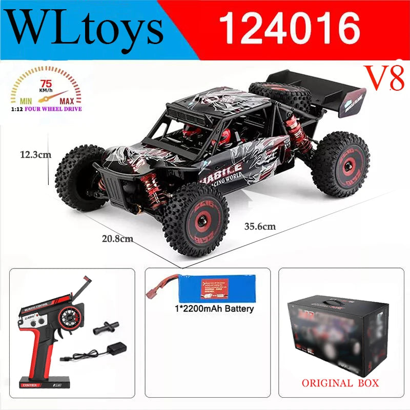 WLtoys 124017 124007 75KM/H  RTR 2.4G Racing RC Car Brushless 4WD Electric High Speed Off-Road Drift Toys For Kids And Adults