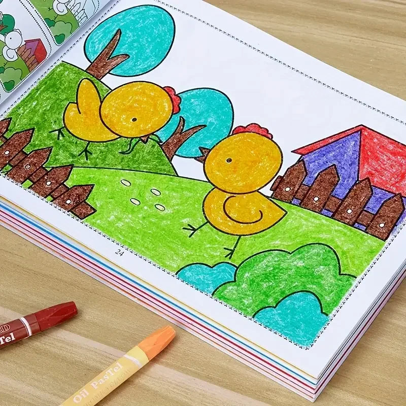 46-Page Kids Drawing & Painting Coloring Book - Educational Art