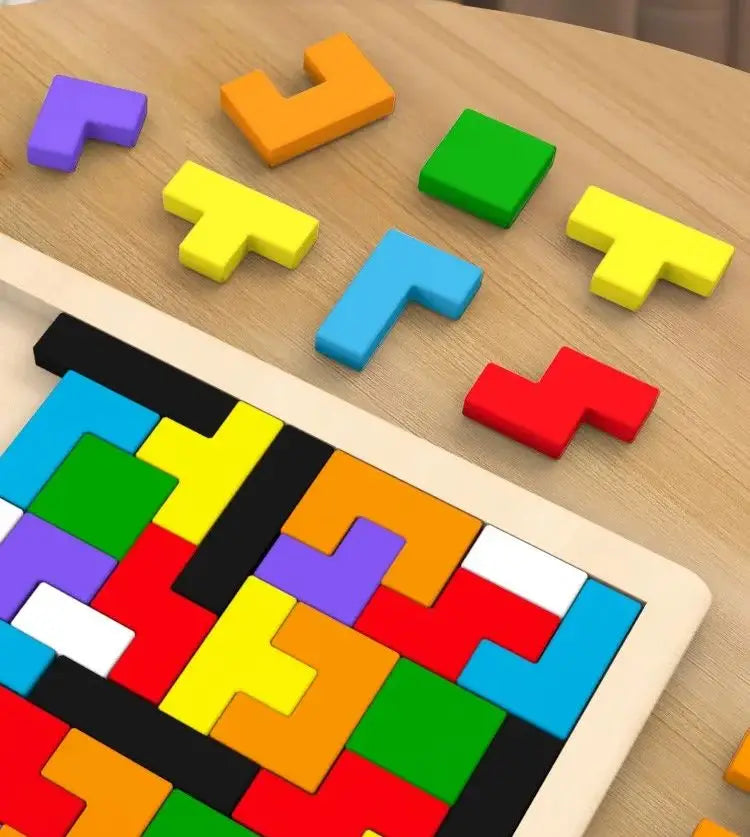 Colorful wooden puzzle toys Tangram Montessori materials children's puzzle