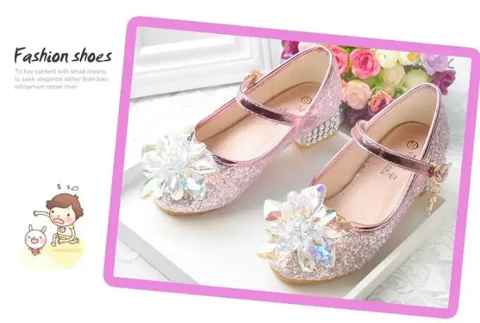 Flower Children's Shoes Beach Princess Girl Shoes For Kids Glitter Wedding Party Shoes