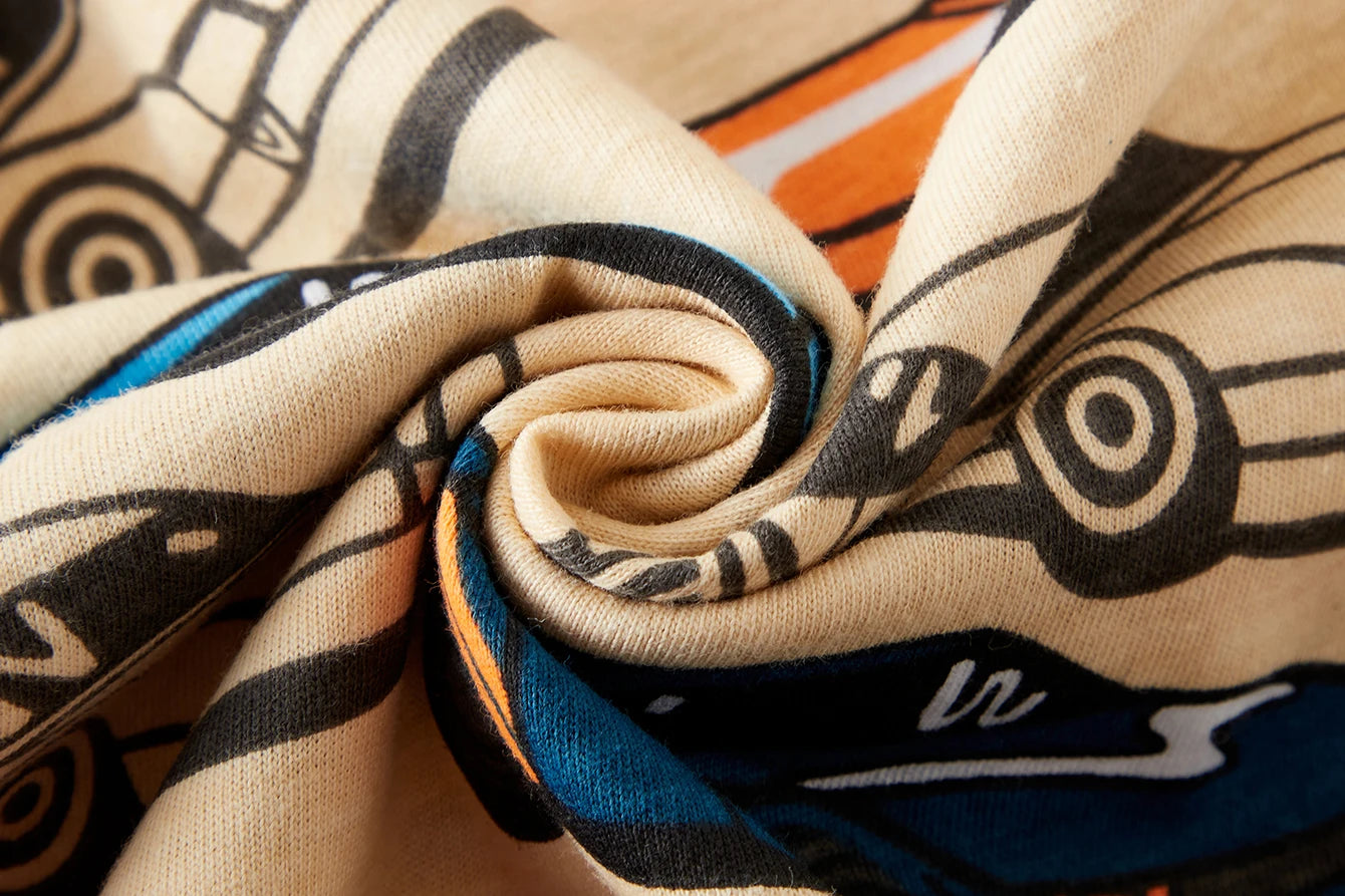 Cartoon Car Pajama Cotton Set for Boys