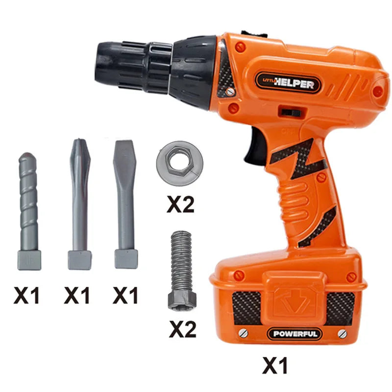 Tools Toys Electric Drill BO Simulation Screw Driver Kids Power Repair Tools Kits Children Pretend Play Sets Gift Toys for Boys