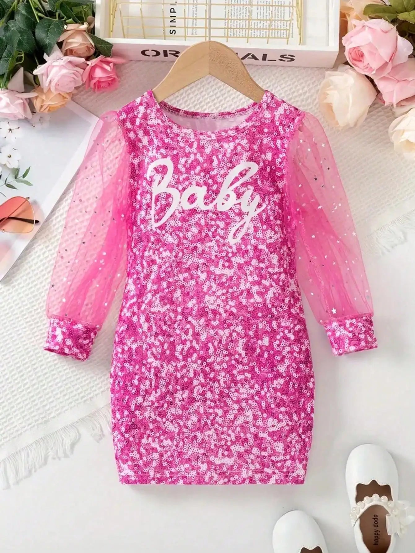 Girl's Pink Dress Cute and Elegant Fairy, Suitable for Outdoor Travel Dressing, Popular Style