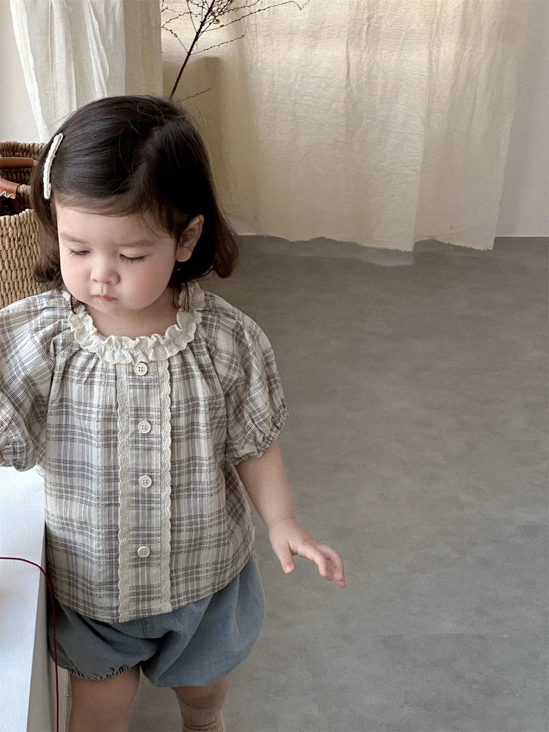 Sarah Cute Lace Collar Cotton Sweet Princess Tops
