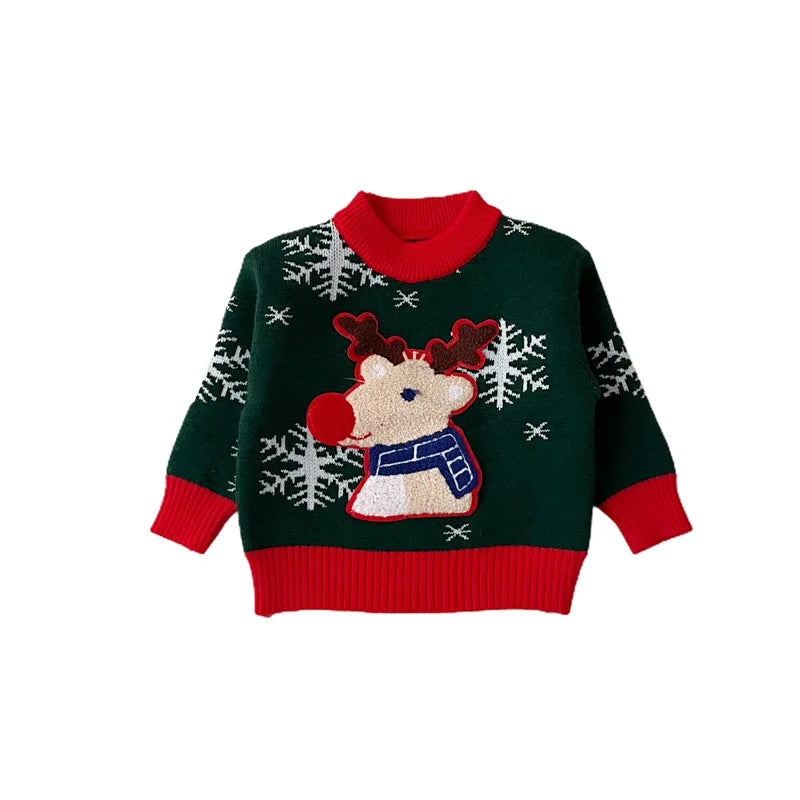 Hector Reindeer Embroidery Pullover Sweater - GuGuTon baby store - Baby Fashion - Toddlers Outfits - Babies Outfits - Toddler Clothes - Kids Clothing - Newborn Clothes - Newborn Wear - Kids Wear - Trending Clothes - Trending Outfits - Fall Fashion - Winter Fashion - Girls Clothes - Boys Clothes - Babies Wear - Kids Accessories - KidsWear - Summer Clothes - Summer Fashion - Summer Trend - Falls Sweaters - Tops - Bottom - Jeans - Blouse - Dresses - Newborn Dresses - Toys