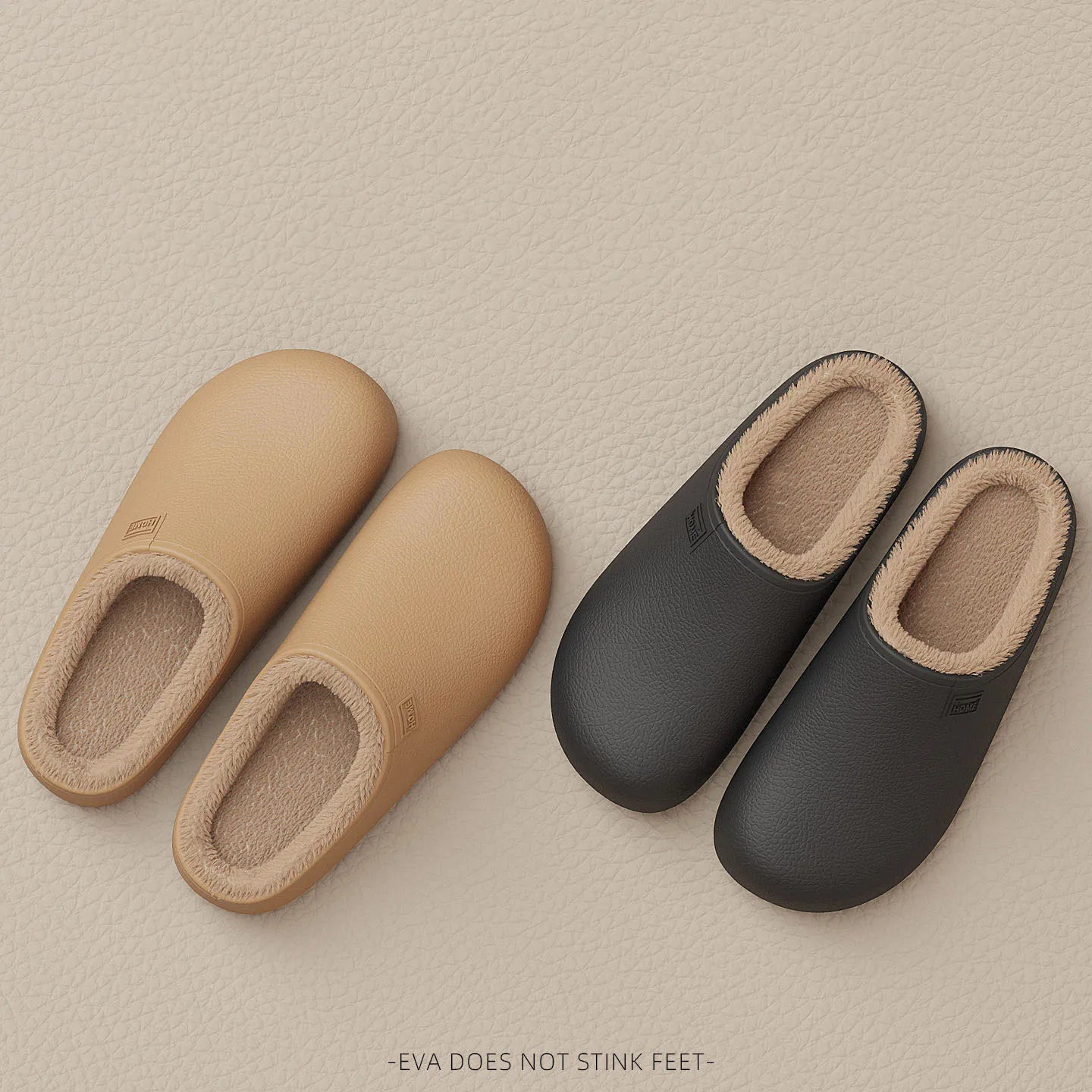 EVA waterproof slippers for autumn and winter, warm and non slip thick soled slippers
