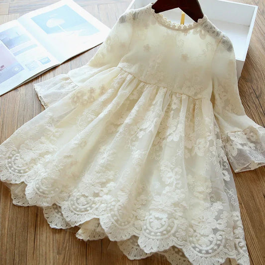 Girls Dress Embroidery Princess Party Autumn Spring Kids Children Clothes
