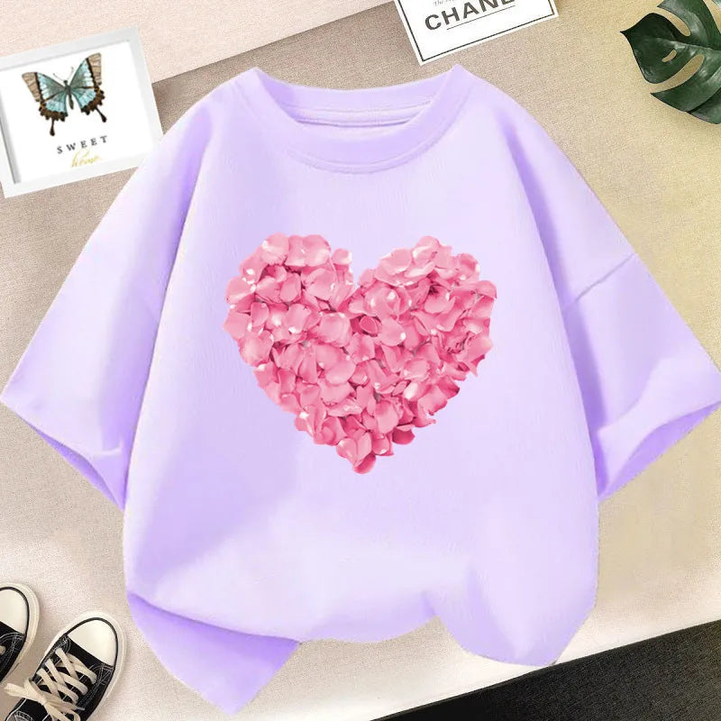 Abigail Pink Heart Flower Print Girls Tshirt Casual Cute T-Shirt Fashion - GuGuTon baby store - Baby Fashion - Toddlers Outfits - Babies Outfits - Toddler Clothes - Kids Clothing - Newborn Clothes - Newborn Wear - Kids Wear - Trending Clothes - Trending Outfits - Fall Fashion - Winter Fashion - Girls Clothes - Boys Clothes - Babies Wear - Kids Accessories - KidsWear - Summer Clothes - Summer Fashion - Summer Trend - Falls Sweaters - Tops - Bottom - Jeans - Blouse - Dresses - Newborn Dresses - Toys