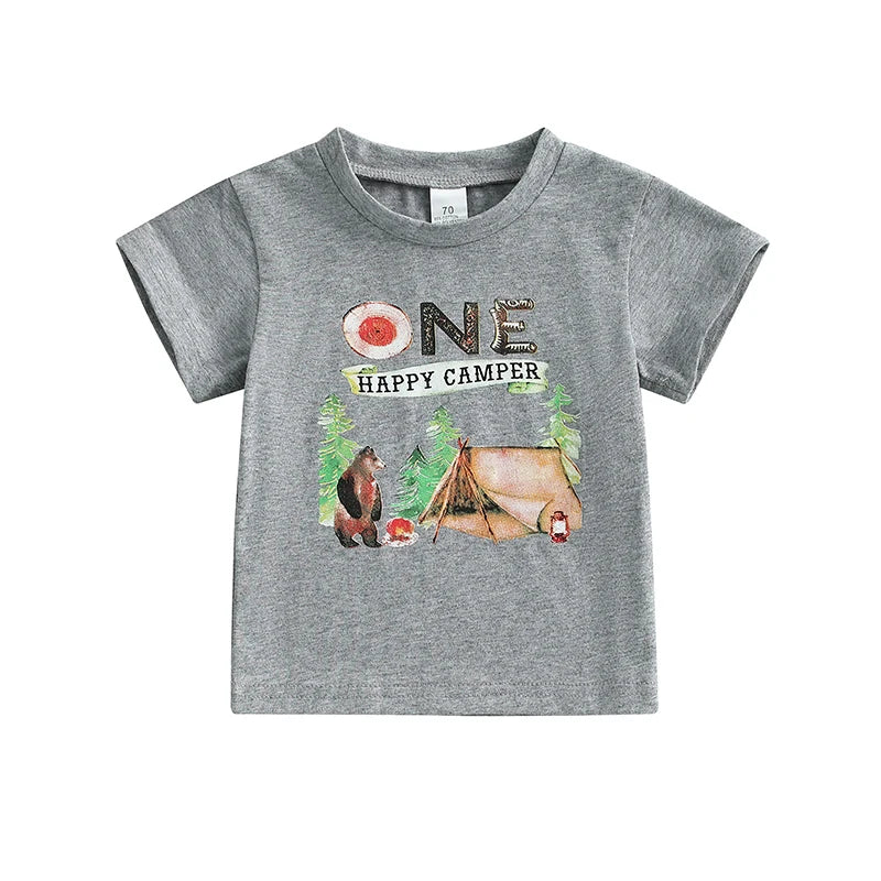 Amalia Cute Cartoon Short Sleeve Round Neck Tops