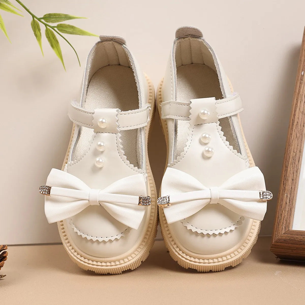 Girls Leather Shoes Soild Color Versatile Kids Flats T-strap Soft Sole 2025 Spring Autumn New Children Casual Shoes Non-slip