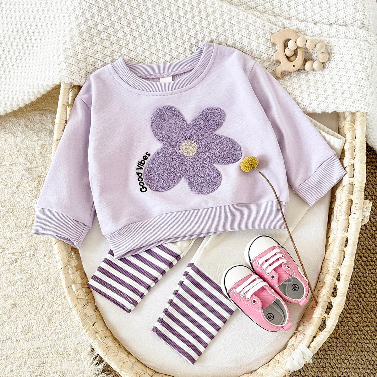 Susanna Purple Stripe Floral Set