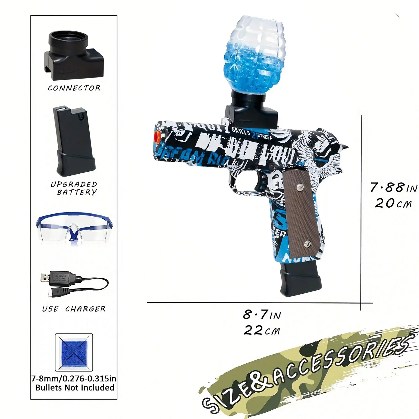 Electric Blaster Pistol Toy - Automatic Outdoor Gun Play