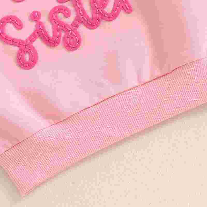 Letty Girls Big Sister Long Sleeve Crewneck Letter Embroidery