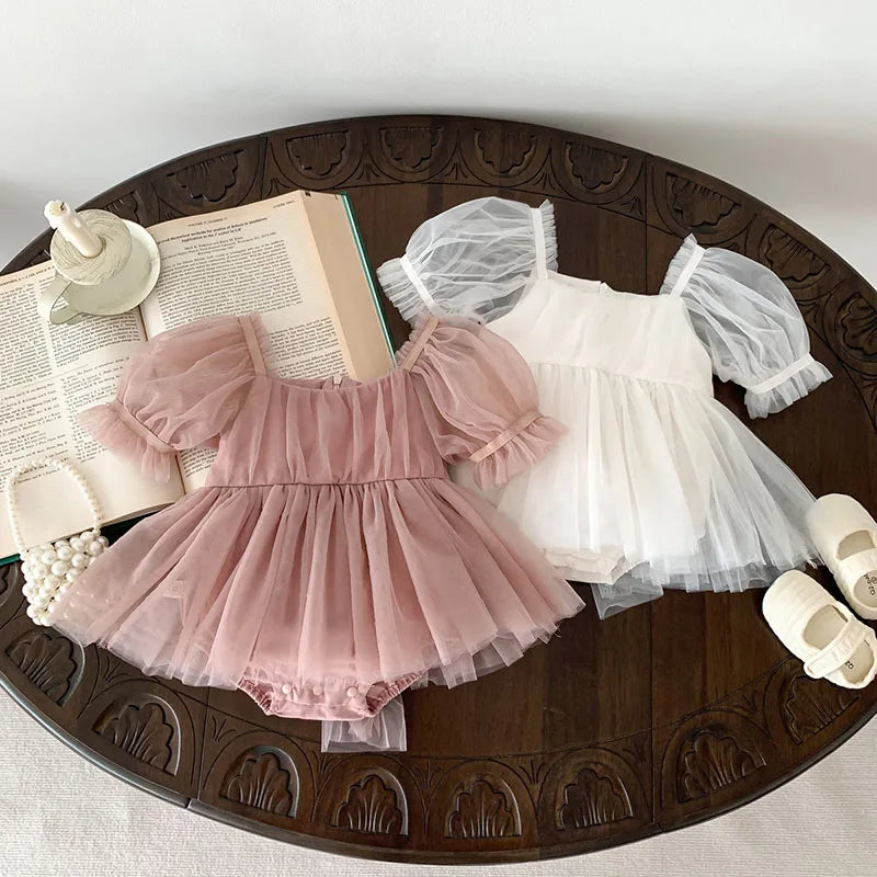 2024 Summer New Baby Lace Big Bowknot Dress Toddler Short Dress