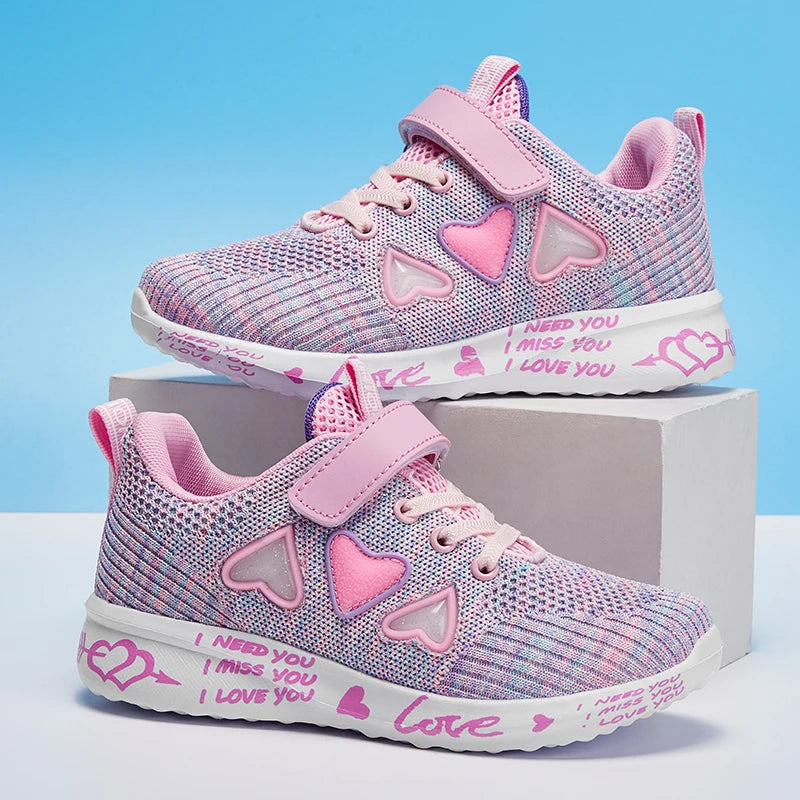 Cozy Knit Shoes for Girls Ultra Breathable Sneakers Lightweight Footwear Comfy and Casual