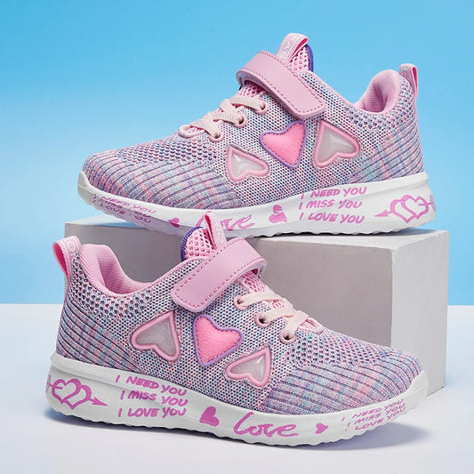 Cozy Knit Shoes for Girls Ultra Breathable Sneakers Lightweight Footwear Comfy and Casual