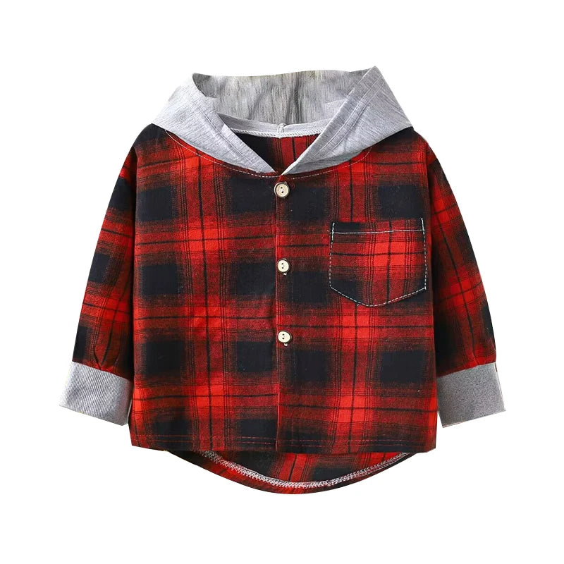 Jhon Casual Plaid Long-sleeved Hat Shirt
