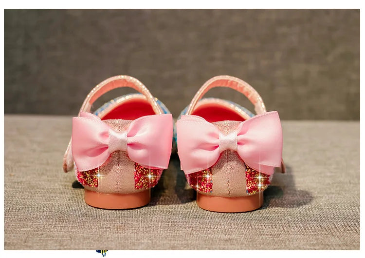 Girl Shoes Spring New Girls Soft Sole Leather Shoes Rainbow Sequins Dress Princess Shoes Kids Shoe Mary Jane Shoe Zapatos Niña