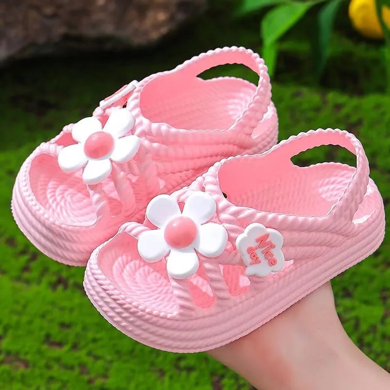 Summer Girls Sandals Cute Flowers Baby Girl Shoes Children Girls Beach Sandals