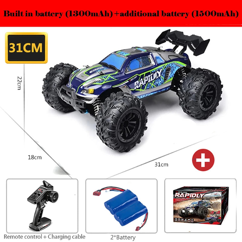 16103 Fast Rc Cars 50km/h 1/16 Off Road 4WD with LED Headlights,2.4G Waterproof Remote Control Monster Truck for Adults and Kids