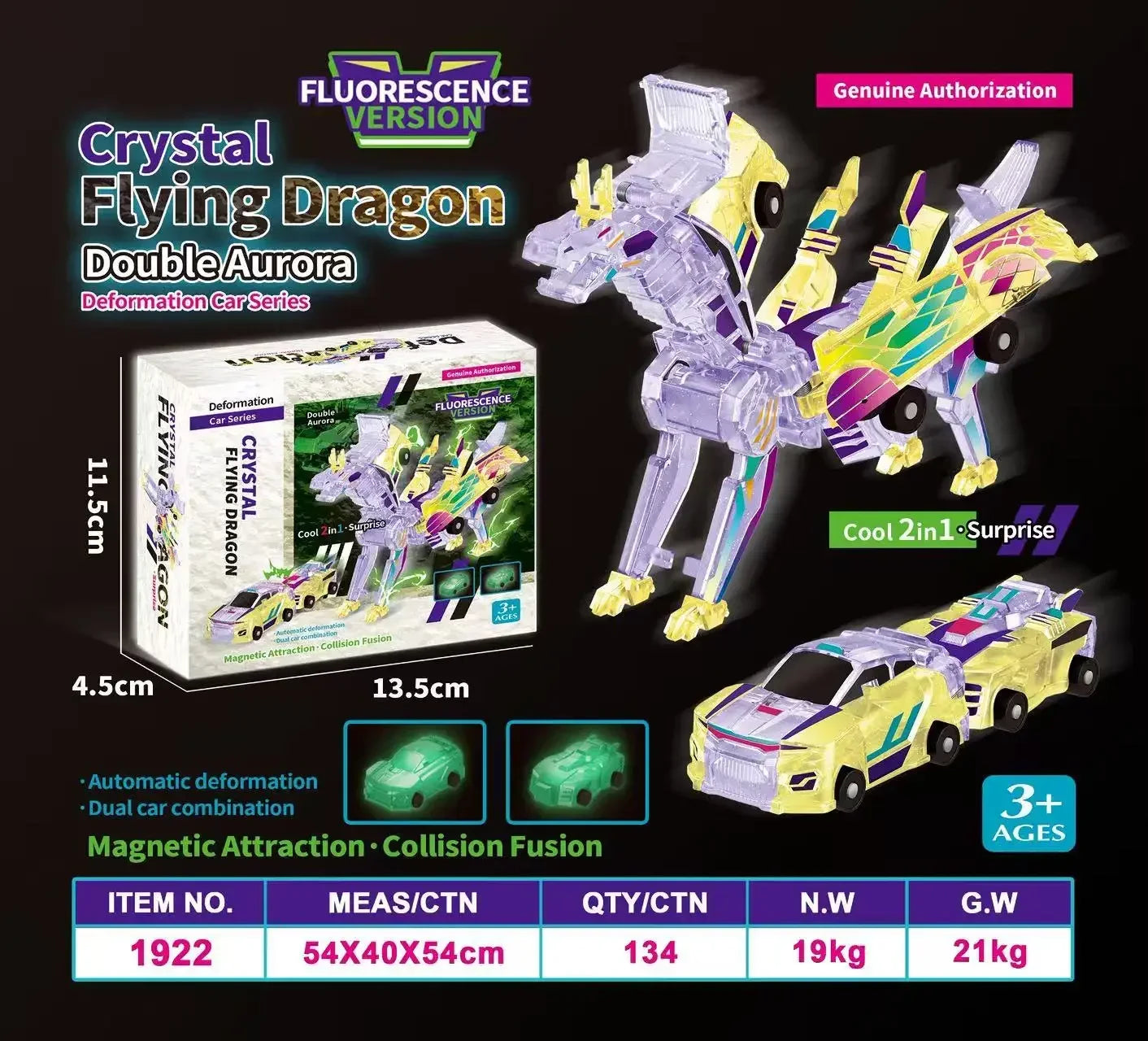 Car God Quick Transformation Toy Dinosaur Flying  Pegasus Unicorn
