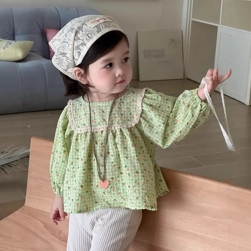 Fiorella Long Sleeve Loose Cute Sweet Tops