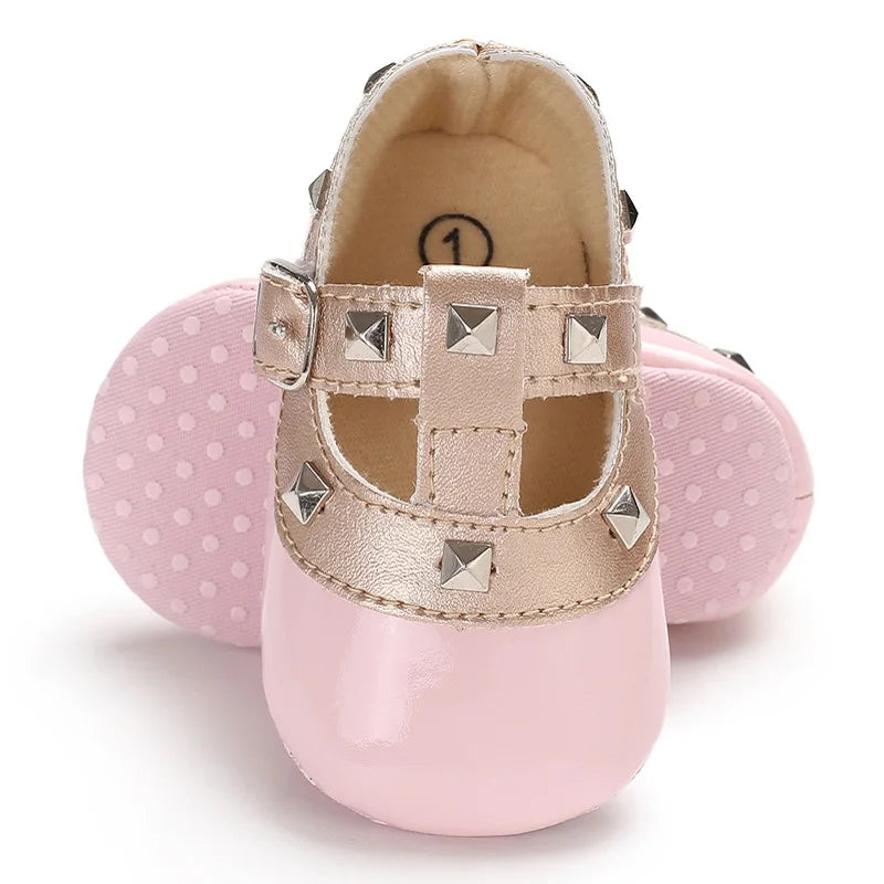 Baby Girl Sandals 2025 Spring and Autumn Korean Edition Versatile Rivet Dancing Princess Single Shoes Fashion Baby Leather Shoes