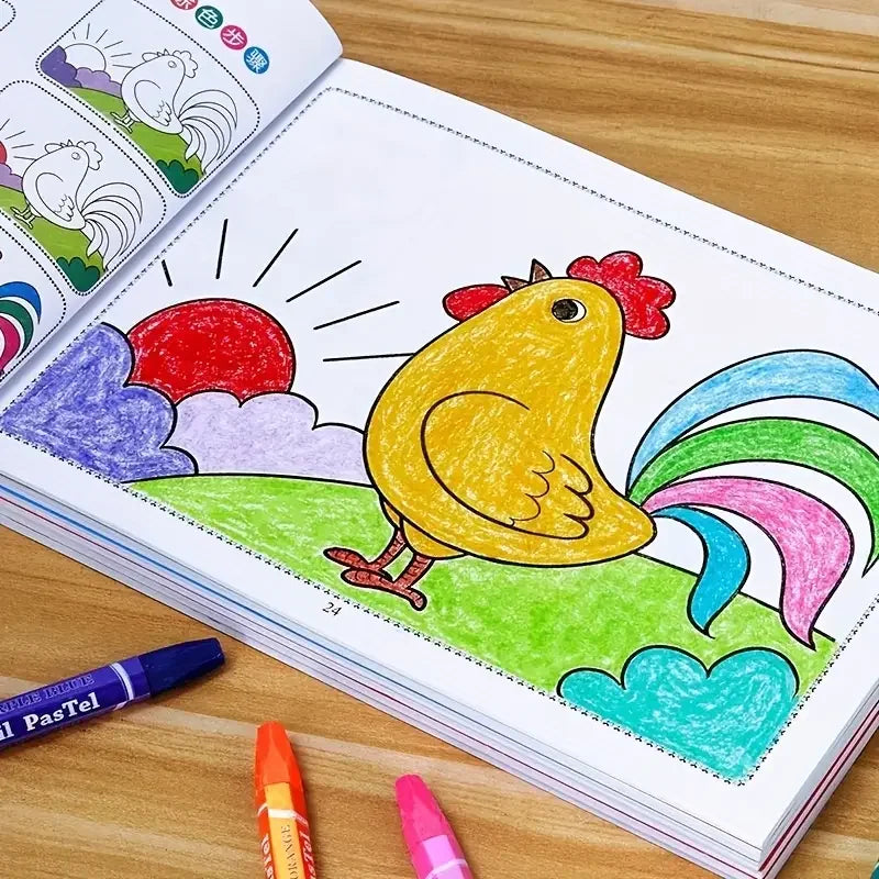 46-Page Kids Drawing & Painting Coloring Book - Educational Art