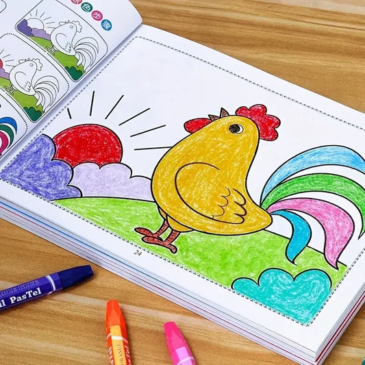 46-Page Kids Drawing & Painting Coloring Book - Educational Art
