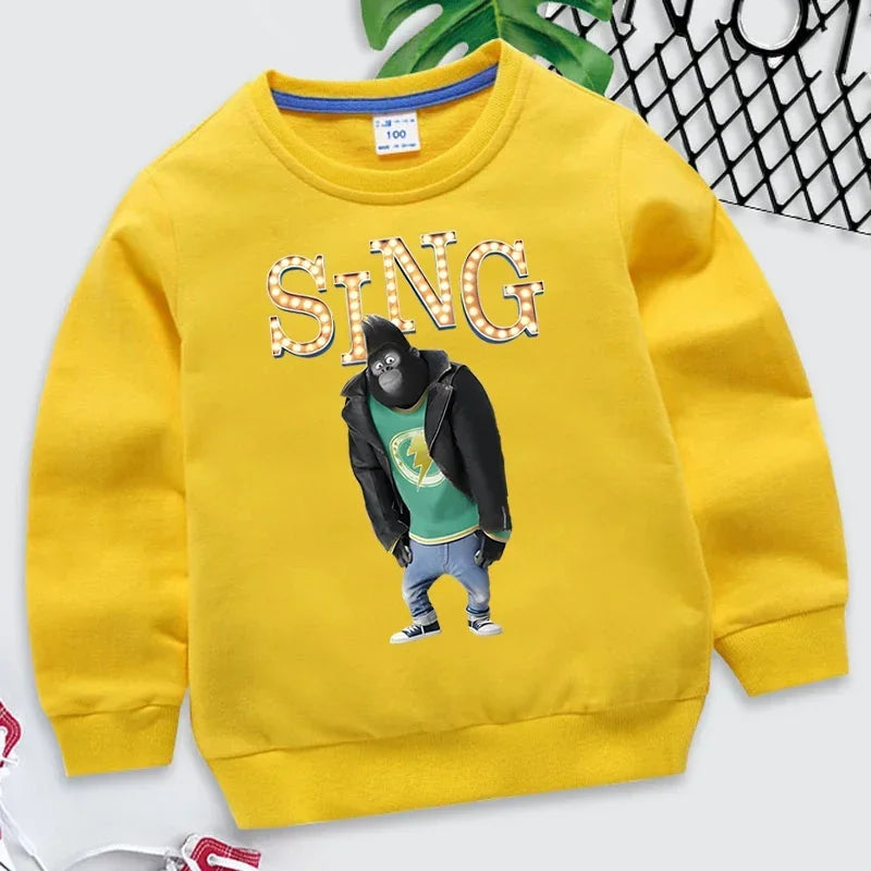 Oliver Gorilla Sing Print Children Sweater - GuGuTon baby store - Baby Fashion - Toddlers Outfits - Babies Outfits - Toddler Clothes - Kids Clothing - Newborn Clothes - Newborn Wear - Kids Wear - Trending Clothes - Trending Outfits - Fall Fashion - Winter Fashion - Girls Clothes - Boys Clothes - Babies Wear - Kids Accessories - KidsWear - Summer Clothes - Summer Fashion - Summer Trend - Falls Sweaters - Tops - Bottom - Jeans - Blouse - Dresses - Newborn Dresses - Toys