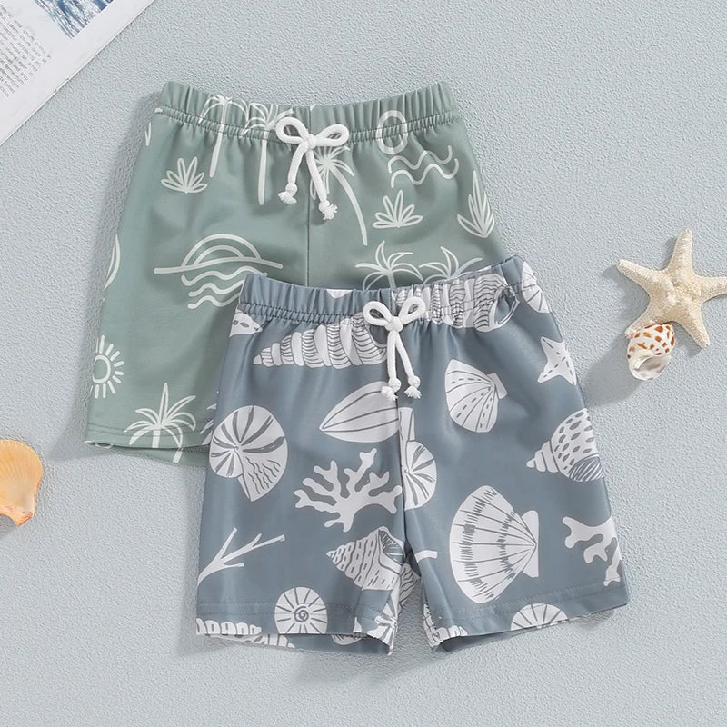 Geral Boys Summer Board Shorts Print Elastic Waist