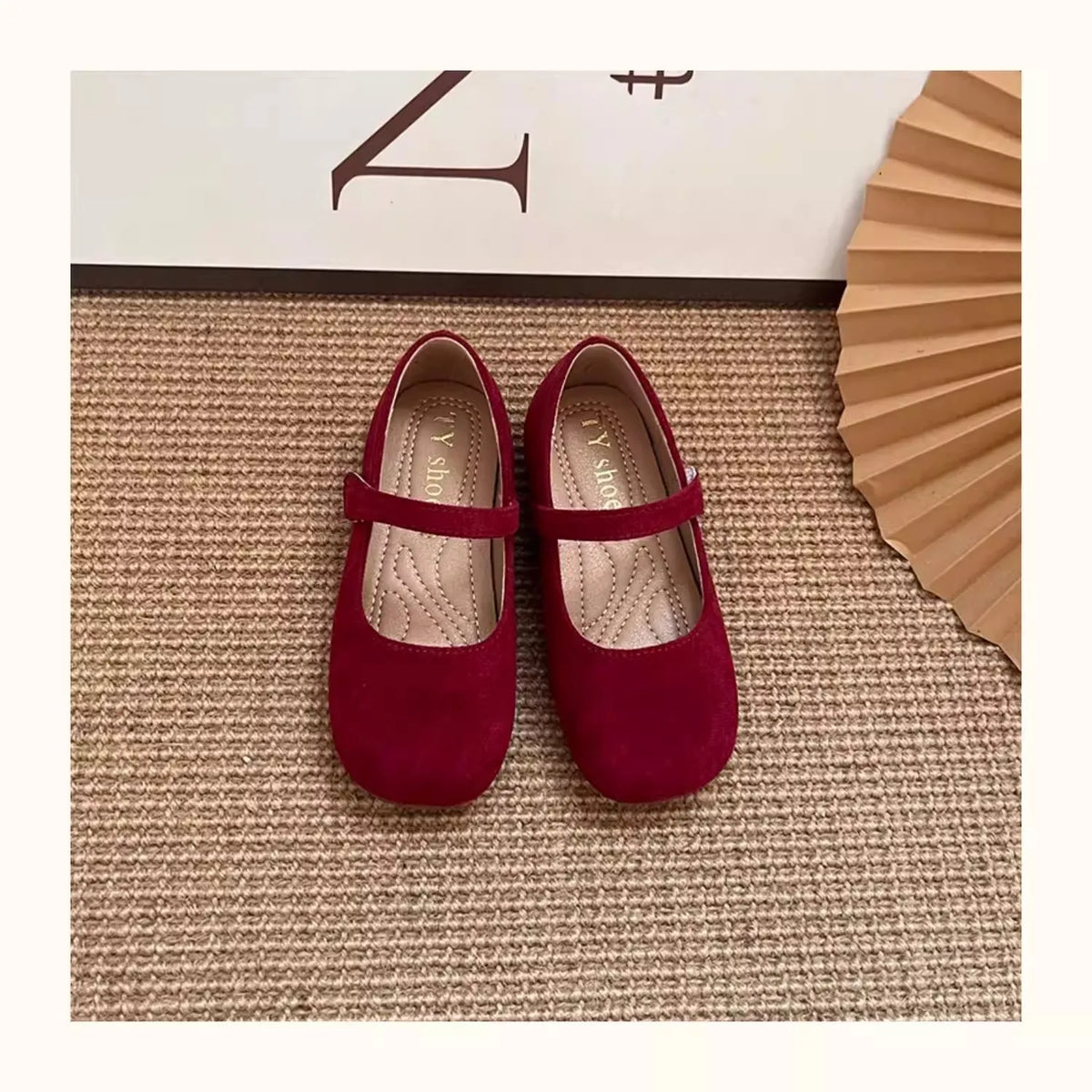 Spring Suede Mary Jane Shoes for Girls Vintage French Style Children Flat Shoe Easy Wear Adjustable Strap Children Shoes 23-35