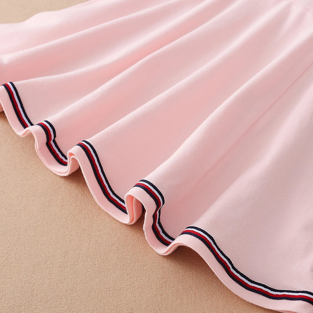 Nyla Girls Tennis Dress Cotton Summer Turn-Down Collar