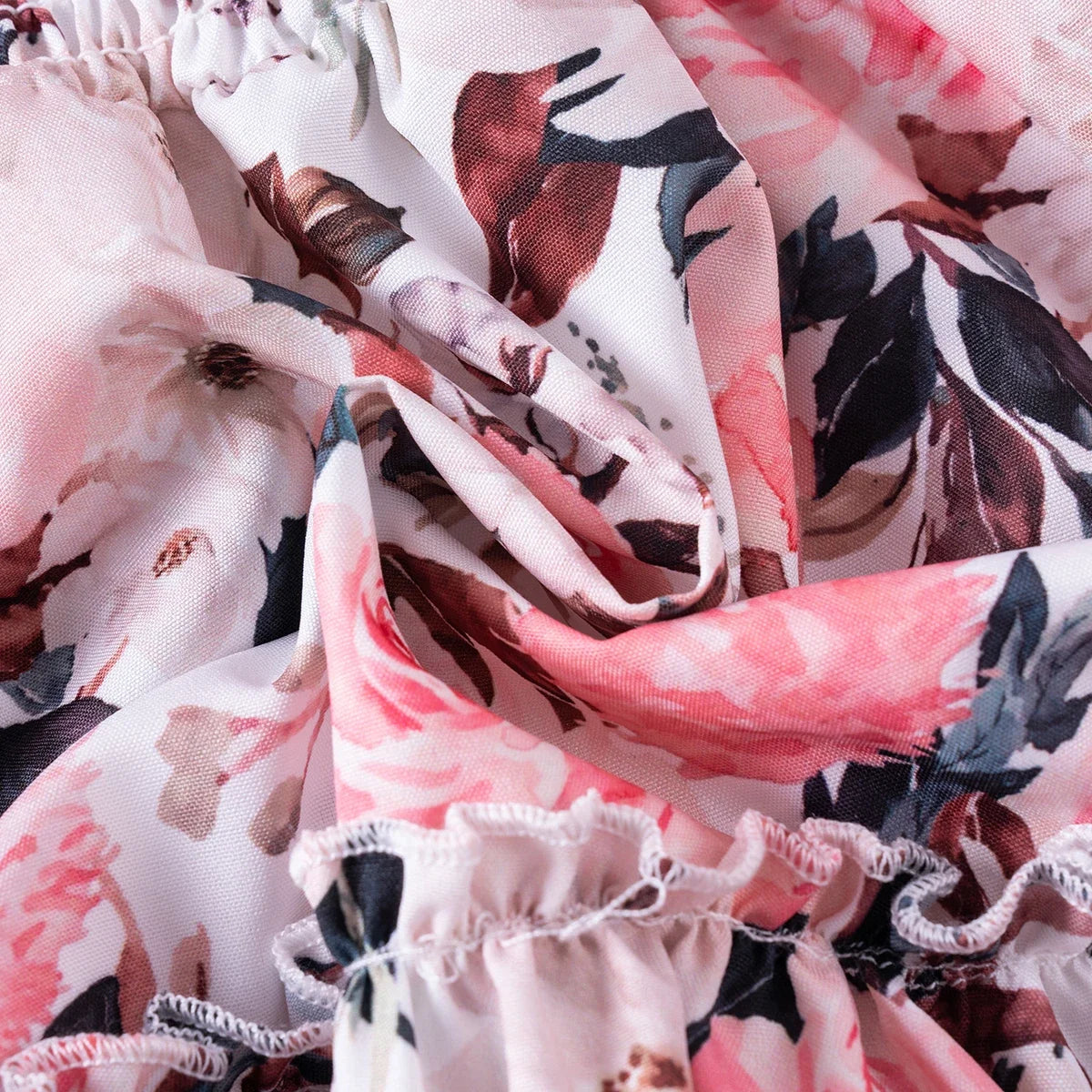 Summer Girls New Flying Sleeve Dress Floral Print Skirt