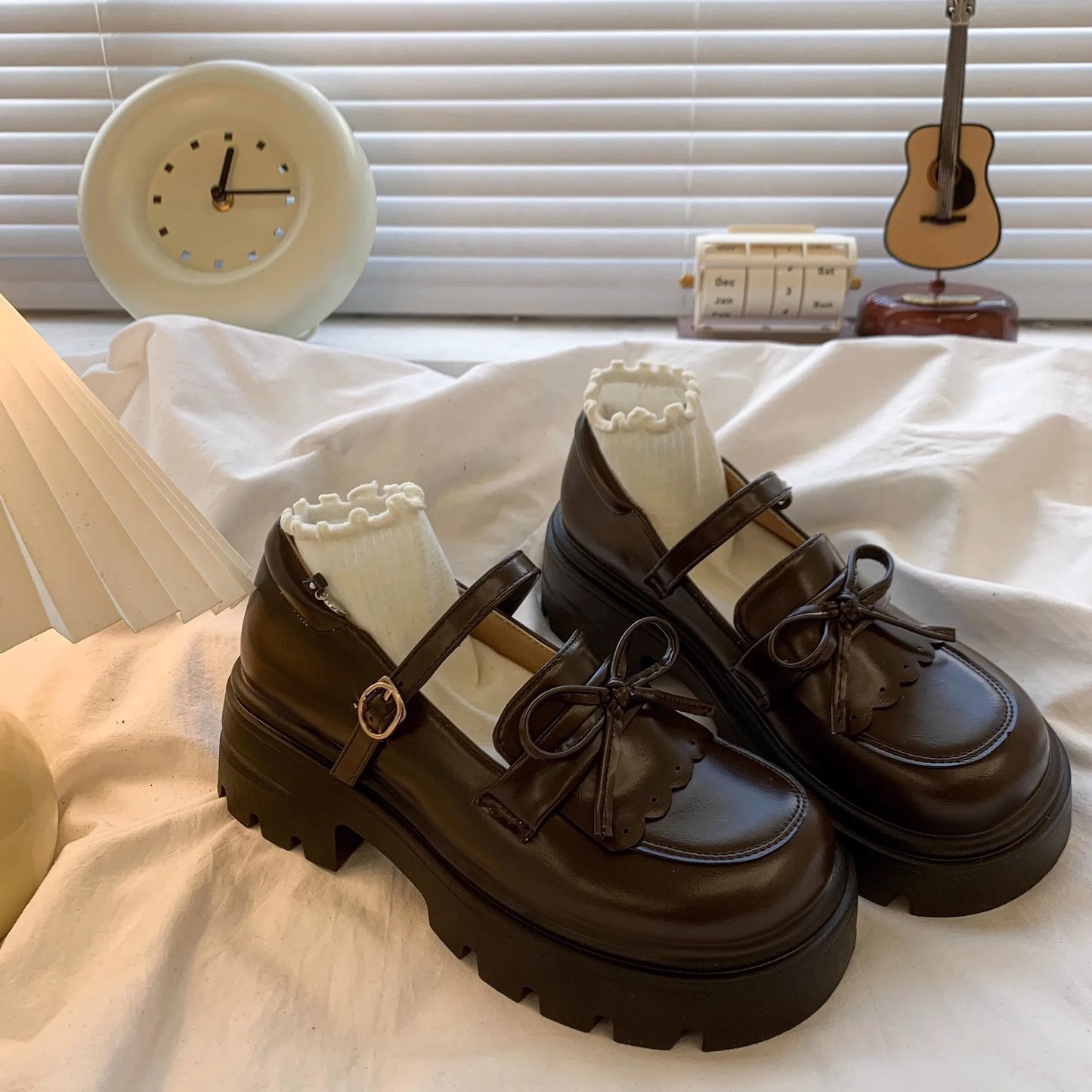 Valentina Children's Round Toe Chunky Heel Shoes for Girls