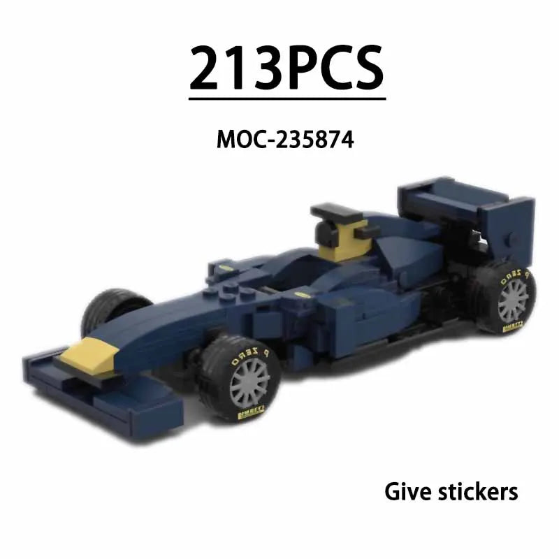 F1 Racing Car Building Blocks 8-Grid Racing Champion Vehicle (With Stickers) Children's Birthday Gift Christmas Toy Gift