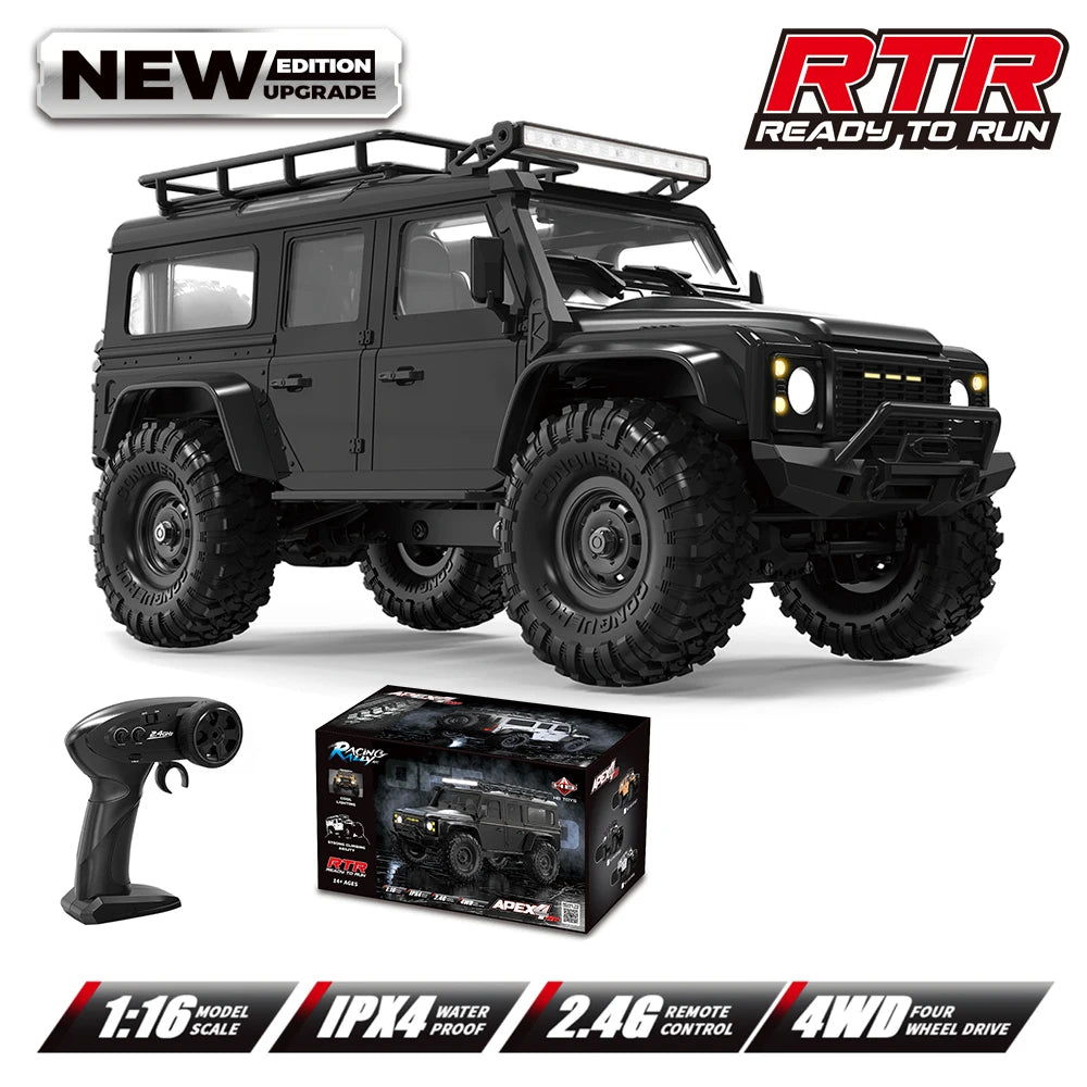 1:16 Scale Ford Bronco RC Rock Crawler Monster Truck 4WD High-Speed Electric Off-Road Toy Car for Boys Outdoor Gifts