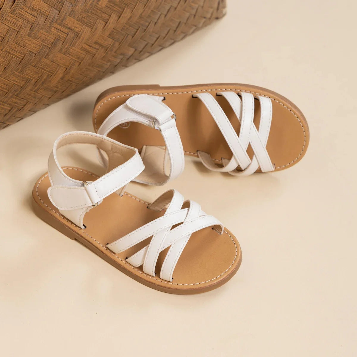 Girls Summer Sandals Kids Cross Strap Open Toe Shoes Toddler