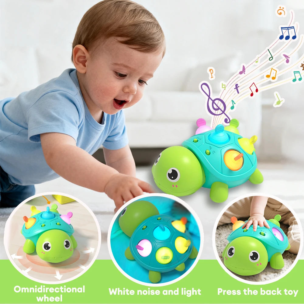 Baby Musical Turtle Toy for Tummy Time & Crawling Fun