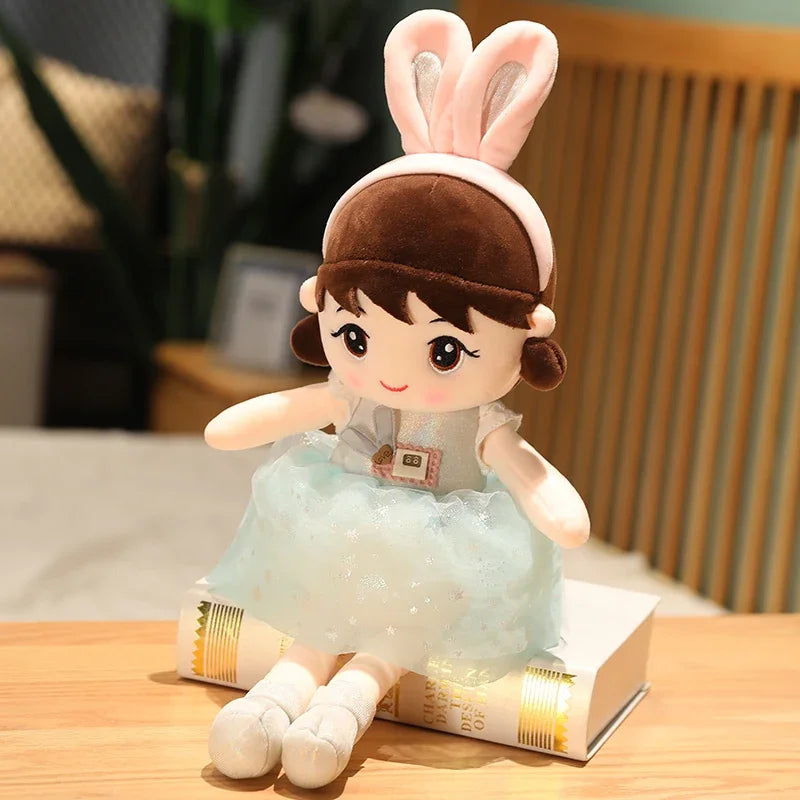 45cm Kawaii Plush Girl Dolls with Rabbit Ear Soft Stuffed Dolls Lovely Plush Toys Girl Toys Kids Birthday Valentine Gift