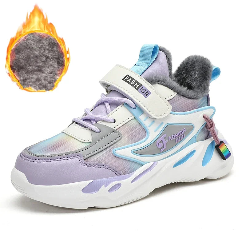 Girls Casual Shoes Summer Winter Warm Fur Children Furry Shoes Kids Shoes Female Princess Chunky Sneakers Child Cute 3 5 6 7 8